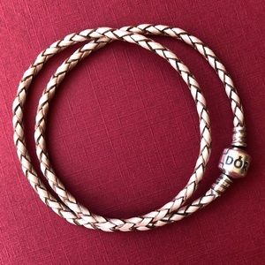PANDORA Double Wrap Leather Bracelet